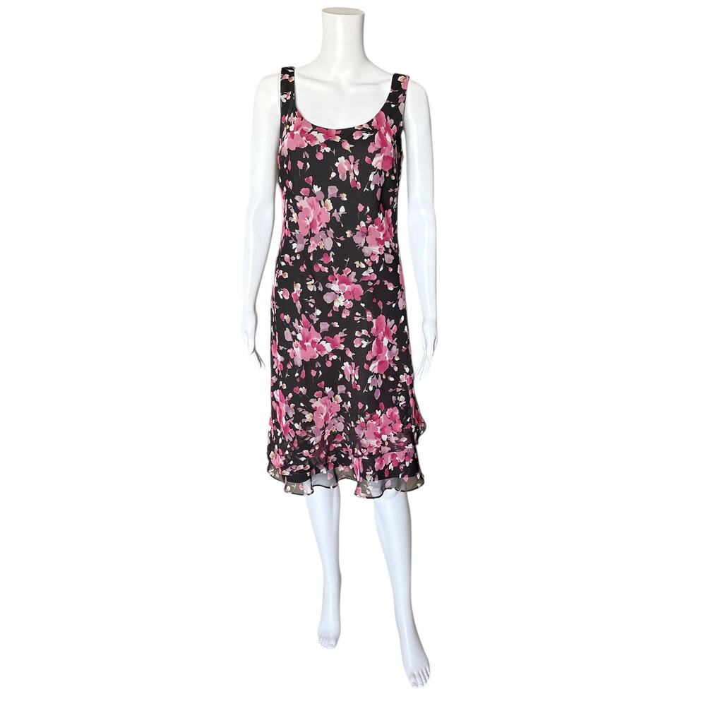 SCARLETT Womens Size 5/6 Sleeveless Floral Tropical Print Ruffled Midi Sun Dress